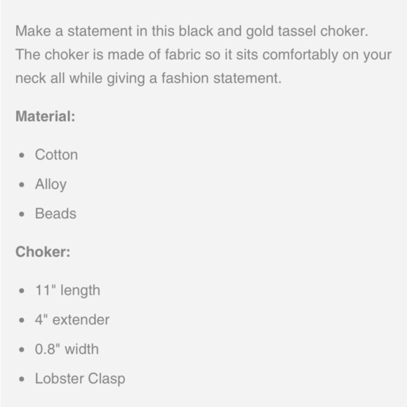 Whimsygoth Signed PL Black and Gold Beaded Tassel Choker - Picture 7 of 8